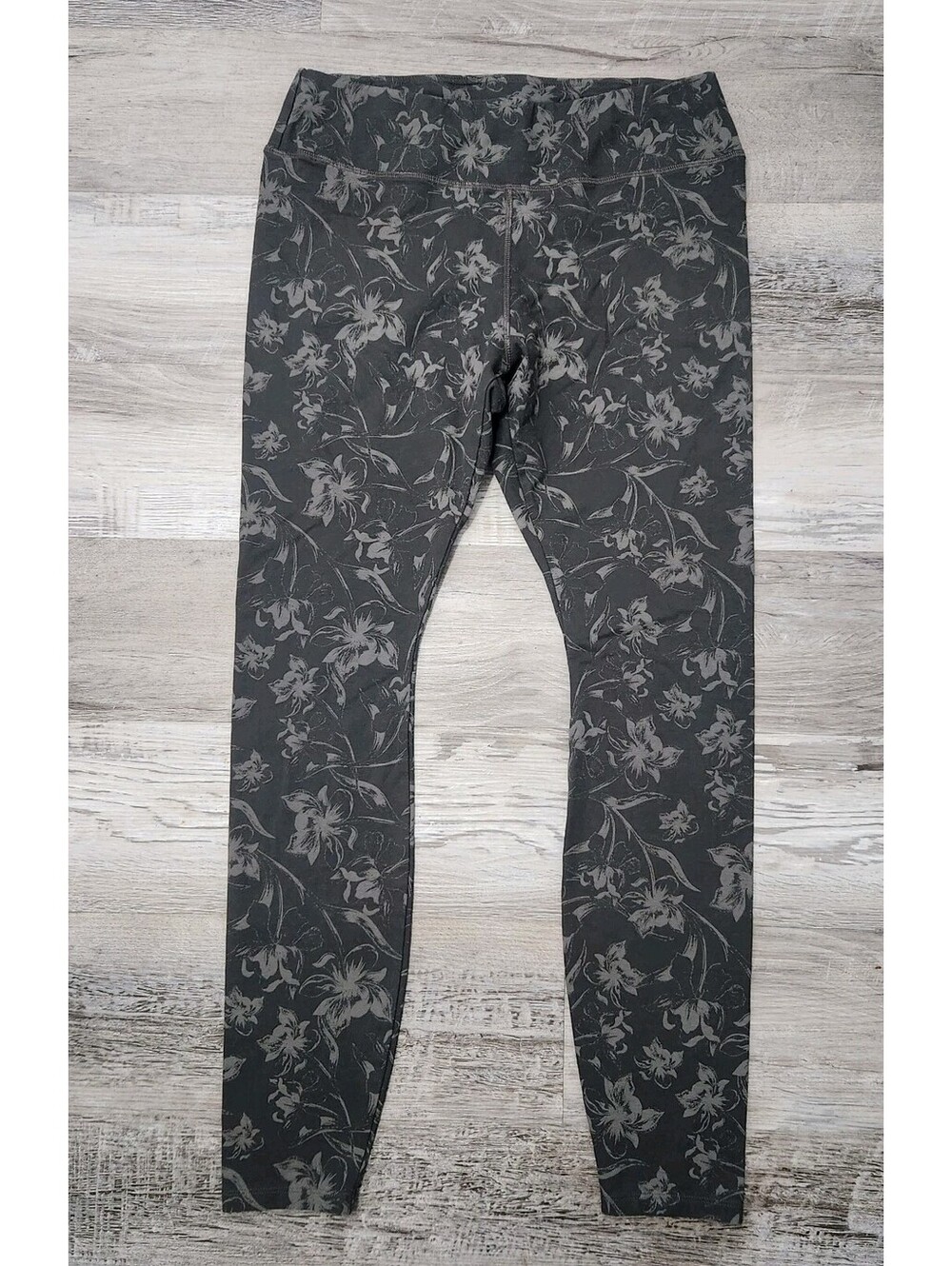 Pact Organic Leggings Large Printed Brown Leaf Floral